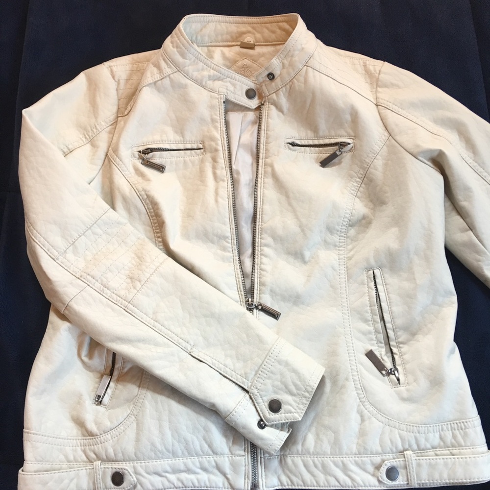 White Faux Leather Jacket